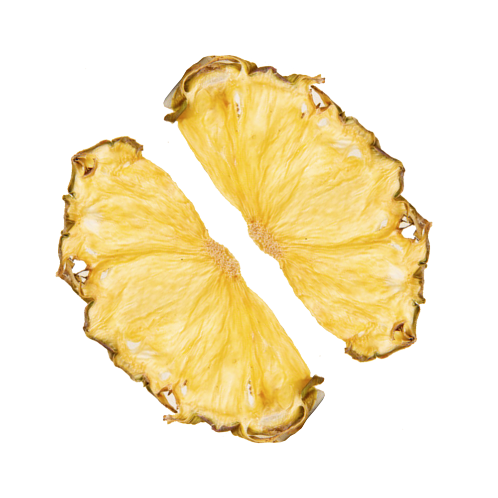 Dehydrated Half Moon Pineapple Garnish, 3oz